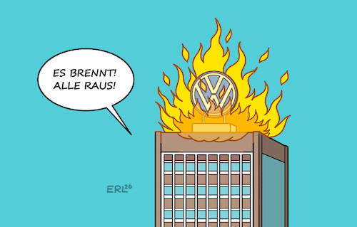 Cartoon: Feueralarm (medium) by Erl tagged politik,auto,autobauer,vw,volkswagen,management,fortschritt,verschlafen,einsparungen,entlassungen,werksschließungen,feuer,feueralarm,wolfsburg,karikatur,erl,politik,auto,autobauer,vw,volkswagen,management,fortschritt,verschlafen,einsparungen,entlassungen,werksschließungen,feuer,feueralarm,wolfsburg,karikatur,erl