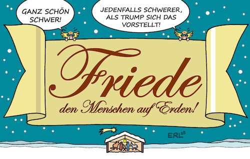 Cartoon: Friede (medium) by Erl tagged politik,weihnachten,bethlehem,stall,jesus,josef,maria,engel,frieden,friede,trump,vermittler,aufgabe,schwer,karikatur,erl,politik,weihnachten,bethlehem,stall,jesus,josef,maria,engel,frieden,friede,trump,vermittler,aufgabe,schwer,karikatur,erl
