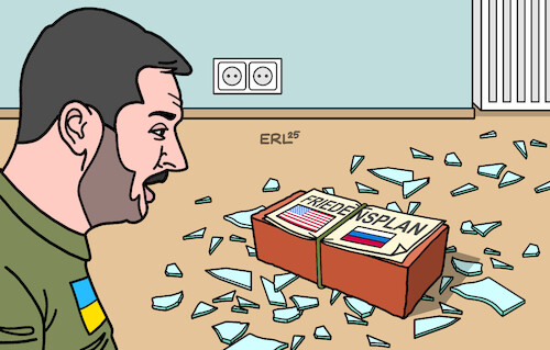 Cartoon: Friedensplan (medium) by Erl tagged politik,gerücht,friedensplan,usa,russland,nachteile,ukraine,gebiete,abtretung,ziegelstein,fenster,karikatur,erl,politik,gerücht,friedensplan,usa,russland,nachteile,ukraine,gebiete,abtretung,ziegelstein,fenster,karikatur,erl