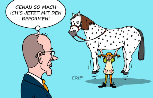 Cartoon: Friedrich Langstrumpf (medium) by Erl tagged politik,kanzler,friedrich,merz,reformen,kraft,mut,pippi,langstrumpf,pferd,literatur,kinderbuch,astrid,lindgren,karikatur,erl,politik,kanzler,friedrich,merz,reformen,kraft,mut,pippi,langstrumpf,pferd,literatur,kinderbuch,astrid,lindgren,karikatur,erl
