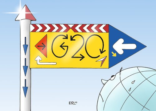 Cartoon: Gemeinsame Richtung (medium) by Erl tagged g20,gipfel,richtung,gemeinsam,verschieden,wegweiser,welt,g20,gipfel,richtung,gemeinsam,verschieden,wegweiser,welt