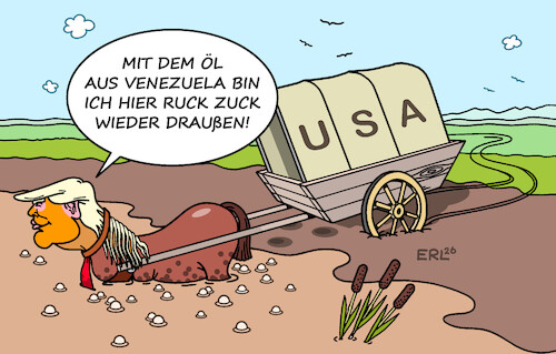 Cartoon: Karren im Dreck (medium) by Erl tagged politik,usa,präsident,donald,trump,irankrieg,niederlage,anstieg,ölpreis,senkung,raub,öl,venezuela,karren,dreck,karikatur,erl,politik,usa,präsident,donald,trump,irankrieg,niederlage,anstieg,ölpreis,senkung,raub,öl,venezuela,karren,dreck,karikatur,erl