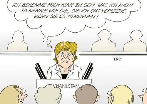 Cartoon: klares Bekenntnis (medium) by Erl tagged merkel,bundestag,rede,afghanistan,bundeswehr,krieg,einsatz,merkel,bundestag,rede,afghanistan,bundeswehr,krieg,einsatz,militär