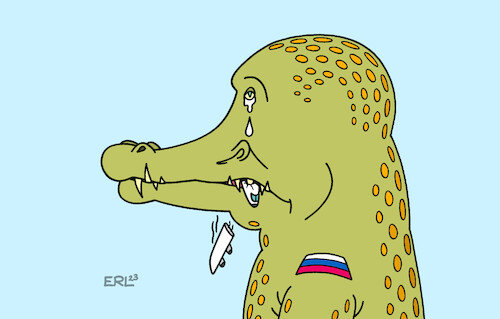 Cartoon: Krokodilstränen (medium) by Erl tagged politik,krieg,angriff,überfall,russland,ukraine,söldnertruppe,wagner,anführer,prigoschin,aufstand,marsch,moskau,begnadigung,rache,tod,flugzeugabsturz,langer,arm,kreml,wladimir,putin,krokodilstränen,krokodil,karikatur,erl,politik,krieg,angriff,überfall,russland,ukraine,söldnertruppe,wagner,anführer,prigoschin,aufstand,marsch,moskau,begnadigung,rache,tod,flugzeugabsturz,langer,arm,kreml,wladimir,putin,krokodilstränen,krokodil,karikatur,erl