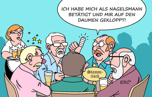Cartoon: Nagelsmann (medium) by Erl tagged politik,sport,fußball,wm,2026,deutschland,aus,sechzehntelfinale,bundestrainer,julian,nagelsmann,rücktritt,nachfolger,jürgen,klopp,stammtisch,karikatur,erl,politik,sport,fußball,wm,2026,deutschland,aus,sechzehntelfinale,bundestrainer,julian,nagelsmann,rücktritt,nachfolger,jürgen,klopp,stammtisch,karikatur,erl