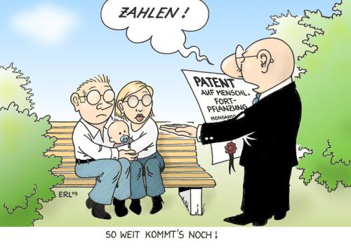 Cartoon: Patent (medium) by Erl tagged patent,leben,fortpflanzung,geld,monsanto,gewinn