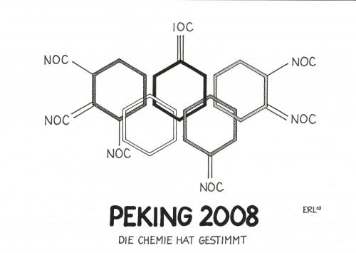 Cartoon: Peking 2008 (medium) by Erl tagged noc,ioc,chemie,doping,sport,2008,peking,olympia,a probe,amaury sport organisation,amphetamine,anabolika,antidopingkontrolle,aso,athletik,b probe,beijing,blutdoping,blutprobe,boykott,bronze,buddhismus,china,cortison,dalai lama,demokratie,demonstration,dopingliste,dopingskandal,dopingtest,eigenblutdoping,epo,fackellauf,filmverbot,flaggenverbot,freistaat tibet,gefängnisstrafe,glenbuterol,gold,goldmedaillie,griechenland,hämatokritwert,internetverbot,kameraverbot,medikamentenmissbrauch,meinungsfreiheit,menschenrechte,militär,militärdiktatur,mönch,olympiade,olympische kommitee,olympische,element,spiele,pharmaindustrie,pressefreiheit,propaganda,rufmord,sauberes spiel,silber,sportdrill,steroide,stille diplomatie,taiwan,testosteron,tibet,tibetaktivist,urinprobe,wachstumshormone,zensur,chemisch,amaury,organisation,dalai,lama,freistaat,kommitee,sauberes,spiel,stille,diplomatie,internationale olympische komitee ee,network operations center,internet,internationale,network,operations,center,probe,komitee,ee