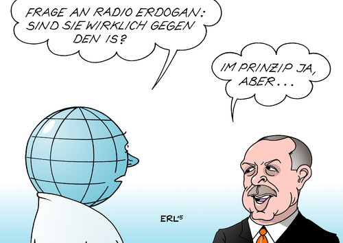Cartoon: Radio Erdogan (medium) by Erl tagged türkei,anschlag,is,islamischer,staat,syrien,irak,terror,bekämpfung,kurdenpräsident,erdogan,zögern,für,gegen,unklarheit,verschleierung,radio,eriwan,witz,im,prinzip,ja,karikatur,erl,türkei,anschlag,is,islamischer,staat,syrien,irak,terror,bekämpfung,kurdenpräsident,erdogan,zögern,für,gegen,unklarheit,verschleierung,radio,eriwan,witz,im,prinzip,ja