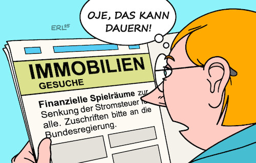 Cartoon: Raumnot überall (medium) by Erl tagged politik,bundesregierung,senkung,stromsteuer,alle,finanzielle,spielräume,immobilien,suche,karikatur,erl,politik,bundesregierung,senkung,stromsteuer,alle,finanzielle,spielräume,immobilien,suche,karikatur,erl