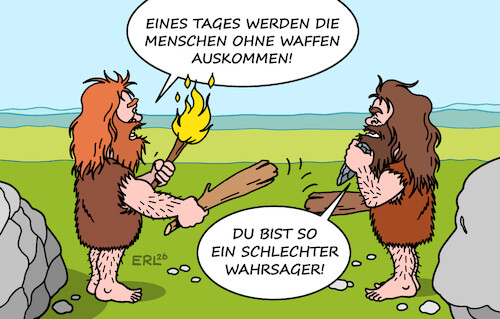 Cartoon: Rüstungsausgaben (medium) by Erl tagged politik,frieden,friedensforschung,institut,stockholm,sipri,rüstungsausgaben,rekord,aufrüstung,waffen,steinzeit,karikatur,erl,politik,frieden,friedensforschung,institut,stockholm,sipri,rüstungsausgaben,rekord,aufrüstung,waffen,steinzeit,karikatur,erl