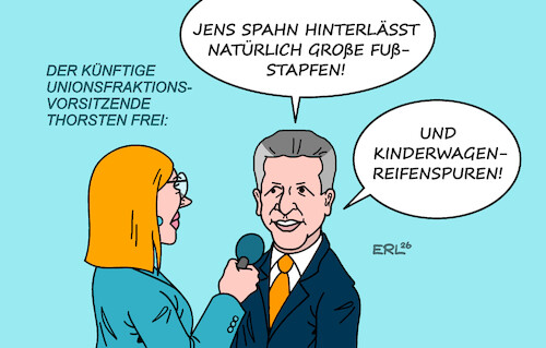 Cartoon: Spahn-Erbe (medium) by Erl tagged politik,jens,spahn,kind,leihmutter,rücktritt,unionsfraktion,vorsitz,nachfolger,thorsten,frei,fußstapfen,kinderwagen,reifenspuren,karikatur,erl,politik,jens,spahn,kind,leihmutter,rücktritt,unionsfraktion,vorsitz,nachfolger,thorsten,frei,fußstapfen,kinderwagen,reifenspuren,karikatur,erl