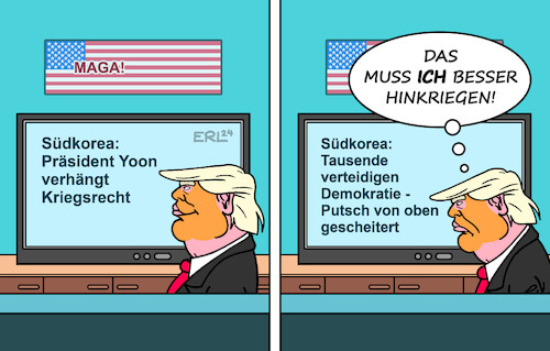 Cartoon: Südkorea (medium) by Erl tagged politik,südkorea,präsident,yoon,kriegsrecht,gefahr,demokratie,pläne,trump,musk,usa,karikatur,erl,politik,südkorea,präsident,yoon,kriegsrecht,gefahr,demokratie,pläne,trump,musk,usa,karikatur,erl