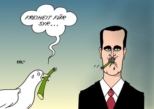 Cartoon: Syrien (medium) by Erl tagged syrien,diktatur,assad,aufstand,demokratie,freiheit,niederschlagung,gewalt,tod,friedenstaube,palmzweig,syrien,diktatur,assad,aufstand,demokratie,freiheit,niederschlagung,gewalt,tod,friedenstaube,palmzweig