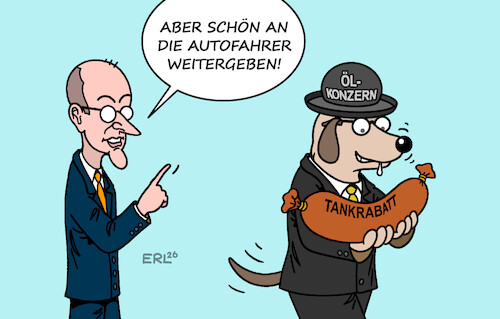 Cartoon: Vertrauen (medium) by Erl tagged politik,irankrieg,anstieg,spritpreis,regierung,bundestag,tankrabatt,ölkonzern,weitergabe,autofahrer,hund,wurst,kanzler,merz,karikatur,erl,politik,irankrieg,anstieg,spritpreis,regierung,bundestag,tankrabatt,ölkonzern,weitergabe,autofahrer,hund,wurst,kanzler,merz,karikatur,erl