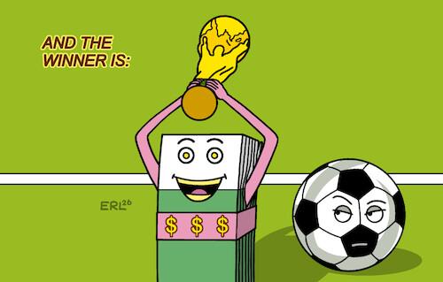 Cartoon: WM-Sieger (medium) by Erl tagged politik,sport,fußball,wm,2026,kanada,mexiko,usa,trump,infantino,fifa,bereicherung,geld,weltmeister,karikatur,erl,politik,sport,fußball,wm,2026,kanada,mexiko,usa,trump,infantino,fifa,bereicherung,geld,weltmeister,karikatur,erl