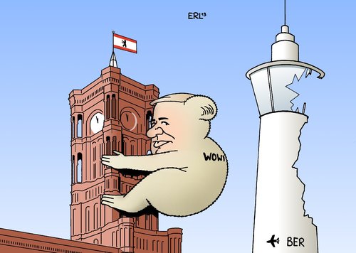 Cartoon: Wowi (medium) by Erl tagged klaus,wowereit,regierender,bürgermeister,berlin,flughafen,ber,brandenburg,eröffnung,verzögerung,kostenexplosion,pannen,aufsichtsrat,rücktritt,tower,kontrollturm,rotes,rathaus,bär,koalabär,spd,klaus,wowereit,regierender,bürgermeister,berlin,flughafen,ber,brandenburg,eröffnung,verzögerung,kostenexplosion,pannen,aufsichtsrat,rücktritt,tower,kontrollturm,rotes,rathaus,bär,koalabär,spd