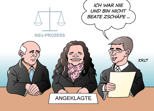 Cartoon: Zschäpe (medium) by Erl tagged beate,zschäpe,nsu,mord,serie,rechtsextremismus,prozess,aussage,ahnungslosigkeit,erinnerungslücke,angeklagte,rechtsanwalt,justiz,gericht,karikatur,erl,beate,zschäpe,nsu,mord,serie,rechtsextremismus,prozess,aussage,ahnungslosigkeit,erinnerungslücke,angeklagte,rechtsanwalt,justiz,gericht,karikatur,erl