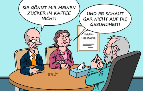 Cartoon: Zuckersteuer (medium) by Erl tagged politik,regierung,koalition,union,spd,klingbeil,zuckersteuer,merz,nein,paartherapie,karikatur,erl,politik,regierung,koalition,union,spd,klingbeil,zuckersteuer,merz,nein,paartherapie,karikatur,erl