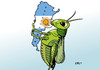 Cartoon: Argentinien (small) by Erl tagged argentinien,staatsbankrott,schulden,hedgefonds,heuschrecke,ansprüche,gier,geld,finanzen,pleite,fressen