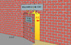 Cartoon: Brandmauer (small) by Erl tagged politik,cdu,umgang,afd,rechtspopulismus,rechtsextremismus,brandmauer,abstimmung,thüringen,grundsteuer,senkung,steuersenkung,tür,feuer,karikatur,erl