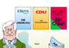 Cartoon: CSU (small) by Erl tagged csu,partei,bayern,parteitag,kurs,programm,die,ordnung,konservativ,rechts,flüchtlingspolitik,obergrenze,streit,cdu,feindbild,links,spd,linke,grüne,rot,grün,konkurrenz,afd,rechtspopulismus,fremdenfeindlichkeit,karikatur,erl
