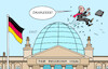 Cartoon: Der Traum vom Fliegen (small) by Erl tagged politik,ampel,aus,kanzler,scholz,bundestag,vertrauensfrage,weg,neuwahlen,reichstag,kuppel,karikatur,erl