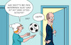 Cartoon: Diskussionsverlagerung (small) by Erl tagged politik,bundesregierung,koalition,gipfel,reformen,michel,fragen,hitzeschutz,diskussion,ablenkung,fußball,wm,karikatur,erl