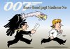 Cartoon: Euro-Bond jagt Madame No (small) by Erl tagged eu,europa,euro,schulden,krise,anleihen,kredite,staatsanleihen,eurobonds,transferunion,kommission,präsident,barroso,bundeskanzlerin,angela,merkel,madame,no,nein,james,bond,agent,geheimagent,film