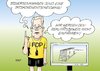 Cartoon: FDP (small) by Erl tagged fdp,guido,westerwelle,steuersenkung,kurs,korrektur,ausfall,fußball,schiedsrichter,tatsachenentscheidung,fernsehbeweis,videobeweis,realität,wembley,tor