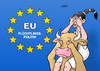 Cartoon: Flüchtlinge EU (small) by Erl tagged flüchtlinge,asyl,zahlen,anstieg,vorbereitung,politik,chaos,streit,abschottung,abschreckung,willkommem,hilfe,augen,verschließen,eu,europa,stier,karikatur,erl