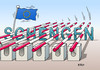 Cartoon: Flüchtlingspolitik Ausblick (small) by Erl tagged flüchtlinge eu flüchtlingspolitik ausblick grenzen schengen schengenraum freizügigkeit schlagbaum hindernis abschottung europa flagge karikatur erl