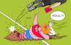 Cartoon: Foul (small) by Erl tagged politik,sport,fußball,wm,2026,kanada,mexiko,usa,präsident,donald,trump,eingriff,regeln,anruf,fifa,infantino,aussetzung,rote,karte,foul,karikatur,erl