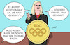 Cartoon: IOC (small) by Erl tagged politik,sport,olympia,ioc,präsident,thomas,bach,nachfolgerin,kirsty,coventry,geld,gewinn,geldgier,karikatur,erl