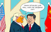 Cartoon: KI-Männer (small) by Erl tagged politik,besuch,xi,washington,präsident,trump,ai,ki,wettlauf,usa,china,männer,macht,größe,karikatur,erl
