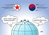 Cartoon: Korea (small) by Erl tagged korea,nordkorea,südkorea,teilung,konflikt,bewaffnet,wiedervereinigung,welt,erde