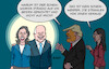 Cartoon: Licht und Schatten (small) by Erl tagged politik,usa,wahl,präsidentschaft,präsidentschaftswahl,prsident,joe,biden,rückzug,alter,kandidatin,vizepräsidentin,kamala,harris,vize,tim,walz,nominierung,parteitag,demokraten,aufbruch,euphorie,hoffnung,optimismus,kandidat,republikaner,donald,trump,bild,düster,dystopie,endzeitstimmung,hass,wut,dunkelheit,schatten,licht,aufmerksamkeit,narzissmus,karikatur,erl