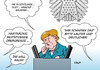 Cartoon: Merkel erkältet (small) by Erl tagged bundeskanzlerin,angela,merkel,rede,bundestag,erkältung,erkältet,heiser,stimme,leise,flüchtlinge,willkommenskltur,wir,schaffen,das,lauter,cdu,csu,forderung,obergrenze,aussage,karikatur,erl