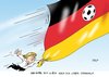 Cartoon: Merkel und Fußball (small) by Erl tagged merkel bundeskanzlerin krise fußball wm deutschland begeisterung stimmung dranhängen zipfel glück strohhalm ergreifen
