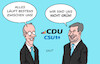 Cartoon: Merz und Söder (small) by Erl tagged politik,union,cdu,csu,klausur,merz,söder,ablehnung,grüne,karikatur,erl