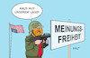 Cartoon: Nationalgarde (small) by Erl tagged politik,usa,migration,abschiebung,proteste,los,angeles,kalifornien,trump,einsatz,nationalgarde,meinungsfreiheit,karikatur,erl