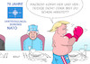 Cartoon: NATO not amused (small) by Erl tagged politik,nato,bündnis,militär,verteidigung,70,jahre,treffen,london,queen,präsident,donald,trump,rechtspopulismus,angriff,emmanuel,macron,frankreich,aussage,hirntot,streit,differenzen,boxen,boxhandschuhe,not,amused,karikatur,erl