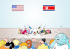 Cartoon: Nordkorea USA (small) by Erl tagged nordkorea,diktator,kim,jong,un,atomwaffen,atombombe,atomprogramm,provokation,rakete,japan,amerika,usa,präsident,donald,trump,konflikt,drohung,säbelrasseln,gefahr,erde,eskalation,krieg,kriegsgefahr,atomkrieg,atomknopf,kleinkinder,trotzphase,karikatur,erl