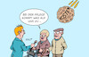 Cartoon: Pflege (small) by Erl tagged politik,alter,pflege,kosten,kostenexplosion,asteroid,einschlag,karikatur,erl
