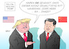 Cartoon: Politik-Neuling Trump (small) by Erl tagged china,staatspräsident,xi,jinping,besuch,usa,präsident,donald,trump,weltpolitik,neuling,unerfahrenheit,naivität,ahnungslosigkeit,syrien,bürgerkrieg,diktator,assad,giftgas,gewalt,kriegsverbrechen,karikatur,erl
