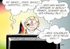 Cartoon: Programmwechsel (small) by Erl tagged fußball,wm,ende,politik,schwarz,gelb,berlin,angela,merkel,fernsehen,programm