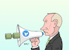 Cartoon: Putin gesprächsbereit (small) by Erl tagged politik,krieg,angriff,angriffskrieg,überfall,präsident,wladimir,putin,russland,ukraine,angebot,gespräche,verhandlungen,gesprächsbereitschaft,misstrauen,megafon,friedenstaube,panzer,karikatur,erl