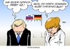 Cartoon: Putin in Berlin (small) by Erl tagged wladimir,putin,präsident,russland,amgela,merkel,bundeskanzlerin,deutschland,besuch,kritik,demokratie,meinungsfreiheit,pressefreiheit,syrien,bürgerkrieg,diktator,assad,massaker,blut,rot,teppich