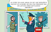 Cartoon: Schande durch Handel (small) by Erl tagged politik,usa,trump,irankrieg,anstieg,spritpreis,kauf,diesel,putin,russland,krieg,überfall,ukraine,selenskyj,laden,polizei,einbruch,karikatur,erl