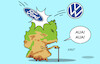 Cartoon: Schlag auf Schlag (small) by Erl tagged politik,auto,standort,deutschland,probleme,gewinn,volkswagen,vw,ford,werksschließungen,lohnkürzungen,karikatur,erl