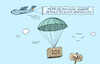 Cartoon: Signale aus der Luft (small) by Erl tagged politik,nahost,israel,gaza,hunger,deutschland,luftbrücke,hilfsgüter,signal,netanjahu,geduld,grenze,karikatur,erl